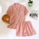 100% Cotton Women's Sleepwear Home Wear Set With Shorts