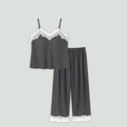 Lace Pajamas Set Cotton Polyester Pajamas Woman Leisure Wear Pajamas Summer Women's Sleepwear Set