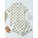 Heart-shaped Peach Printed Short Sleeved Lapel Two-piece Set for Women's Sleepwear Suitable for Sleeping