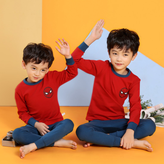 بيجامات نوم قطنية 100% بتصميم جديد بيجامات أطفال برسومات كرتونية ملابس نوم للأولاد والبنات طقم بيجامات أطفال لطيف