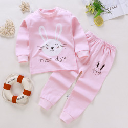 100% Cotton Long Sleeve 2pcs Boy's Sleepwear Sets Breathable Summer Children's Clothing Cartoon Pattern for Autumn