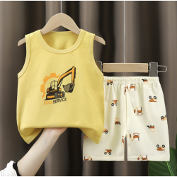 طقم صدرية قطنية صيفية للأطفال تيشرتات جديدة للأولاد والبنات ملابس أطفال