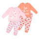 Girls Sweet Cartoon Pajama Sets Spring Breathable Cotton Spandex Knit Embroidered Kids Sleepwear
