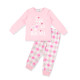 Girls Sweet Cartoon Pajama Sets Spring Breathable Cotton Spandex Knit Embroidered Kids Sleepwear