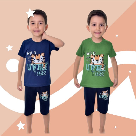 Soft Cotton Terry Kids Pajamas Set Long Sleeve 2-Thread Interlock Winter Boys little Girls Pyjamas with Printed Design for 1-4