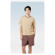 Men's Summer Cool Short Sleeve Pajama Set Lyocell Cotton Spandex Breathable Pocket Knitted Shorts Homewear for Men