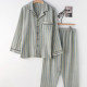 Luxury Men's Pleated Pyjamas Homme Sleepwear Breathable Seersucker 100% Cotton Pajama Set Men