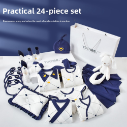 طقم ملابس صيفية قطنية فاخرة للأولاد حديثي الولادة بتصميم كاجوال هدية مثالية للأولاد في ليلة اكتمال القمر مع علبة هدايا للمواليد الجدد