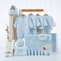 Autumn Winter Three-Layer Quilted Baby Clothes Unisex Newborn Gift Box Set Pure Cotton Thickened Full Month Supplies