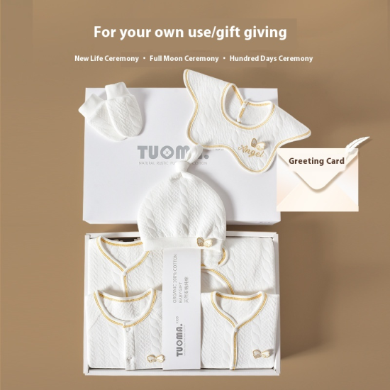 طقم هدايا للمواليد الجدد مصنوع من القطن الخالص طقم ملابس أطفال محبوك بتصميم عصري مناسب لفصل الربيع مزود بأزرار إغلاق مناسب لعمر شهر واحد