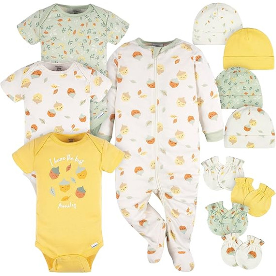 أطقم ملابس أطفال قطنية 100% مناسبة للمواليد الجدد والأطفال الصغار من عمر 0-3 أشهر متعددة الألوان قابلة للتهوية