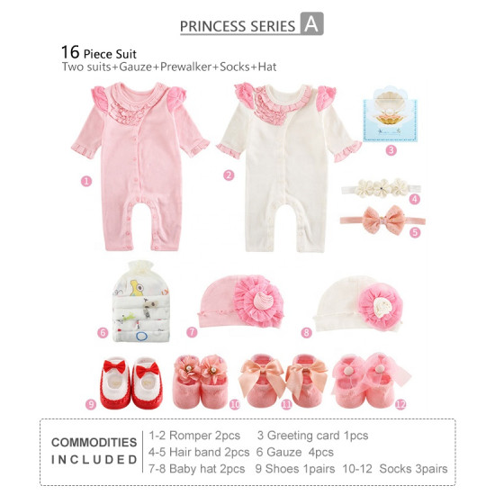 100% Cotton Most Color Infant Baby Clothing Newborn Gift Set Box
