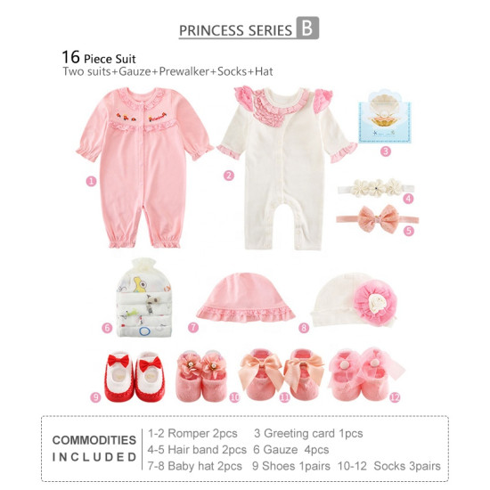 100% Cotton Most Color Infant Baby Clothing Newborn Gift Set Box