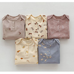 بدلة أطفال عصرية ومريحة بدون أقدام مصنوعة من القطن العضوي عالي الجودة مناسبة لحديثي الولادة