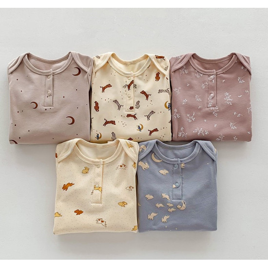 بدلة أطفال عصرية ومريحة بدون أقدام مصنوعة من القطن العضوي عالي الجودة مناسبة لحديثي الولادة