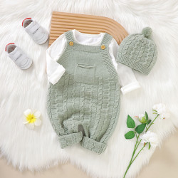 Winter Casual Newborn Baby Rompers Sleeveless Knitted Infant Kids Jumpsuit Playsuits Boys Girls 0-18 Months Wear Spring Autumn