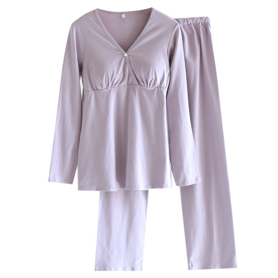 Crossover Breastfeeding Open Maternity Tops  Trousers Pregnant Women Pyjamas Nursing Clothes Two-Pieces Set