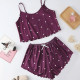 Women's = Summer Sleepwear Red Polka Dot Adjustable Strap Tank Top Elastic Waist Shorts Cotton Two Piece Pajamas Set