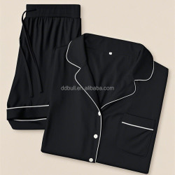 Manufacturer Bamboo Pyjamas Pour Femmes Set Womens Short Sleeve Pajamas Soft Luxury Sleep Wear Clothes OEKO-TEX Loungewear