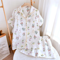 بيجامات منزلية قطنية رقيقة مطبوعة برسومات كرتونية للنساء الحوامل مناسبة لفصلي الربيع والصيف