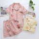Products Fruit Printing Cotton Gauze Fabric Summer Cotton Pajamas Women Suit