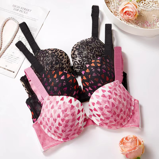 High Quality Victoria Secret Bra & Brief Sets Women Fashion Diamond Rhinestone Shoulder Strap Thong Underwear Femme