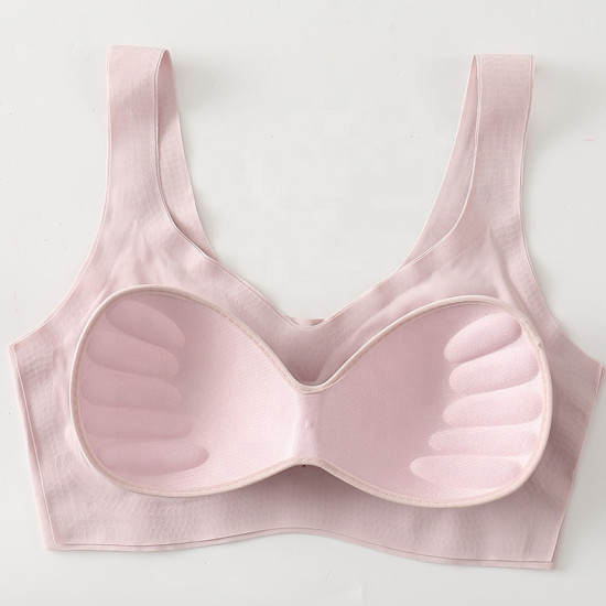 حمالة صدر رياضية نسائية مريحة بدون خياطة مبطنة قليلاً بفتحة رقبة على شكل حرف V مناسبة لليوغا مع وسادات قابلة للإزالة