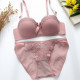 Girls Seamless Underwear Set Embroidered butterfly with Underwire Underwear Panties Non-slip Fashionable Female Sexy Bra