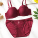 Girls Seamless Underwear Set Embroidered butterfly with Underwire Underwear Panties Non-slip Fashionable Female Sexy Bra