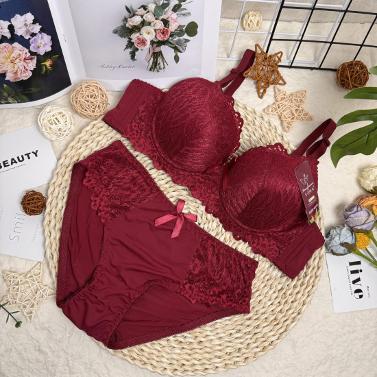 Amysi 337# High Quality Bra 34-40B  Floral Lace Panties Sexy Charming Women Underwear Lingerie Bra Brief Sets