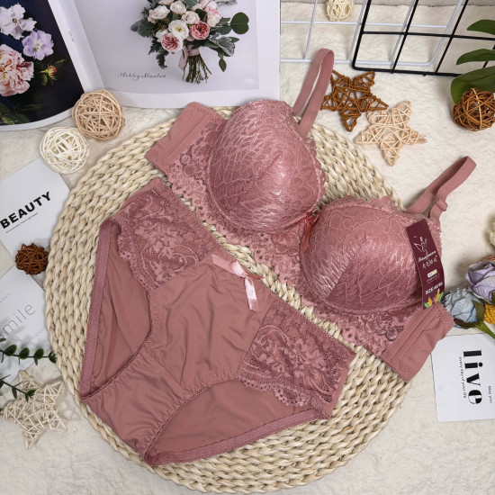 Amysi 337# High Quality Bra 34-40B  Floral Lace Panties Sexy Charming Women Underwear Lingerie Bra Brief Sets
