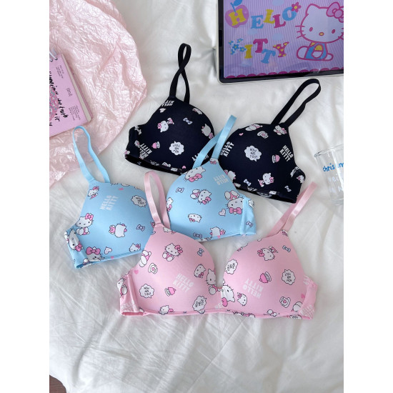 أطقم حمالات صدر وسراويل داخلية بتصميم هيلو كيتي الكرتوني الأكثر مبيعًا، ملابس داخلية نسائية جذابة ومريحة