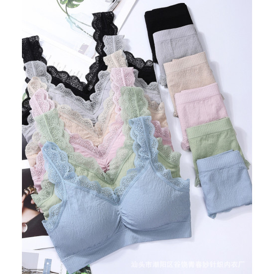 Bra and Panties Sets Seamless Women Underwear Brazer for Nipple Cover Fashion Design Ladies Convertible Straps Panty