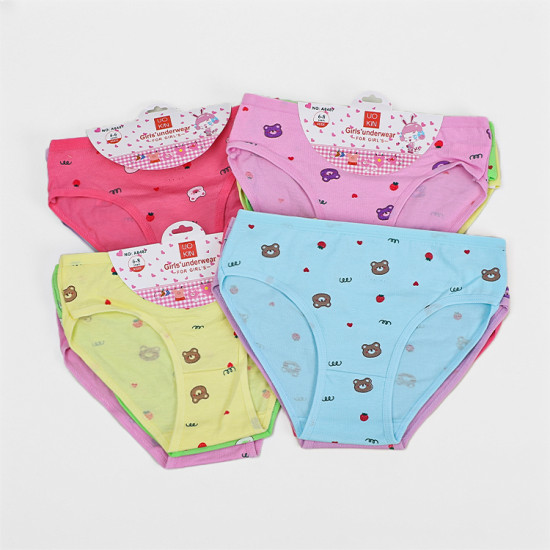سراويل داخلية للبنات من يوكين ستوك سراويل قطنية تسمح بمرور الهواء ملابس داخلية للأطفال سراويل مطبوعة متوسطة الارتفاع صحية للبشرة