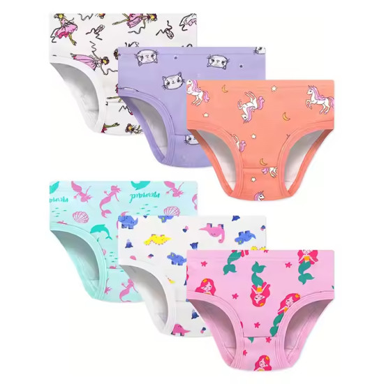 ملابس داخلية قطنية عالية الجودة للبنات في المدرسة بتصميمات وألوان عشوائية سراويل داخلية للأطفال