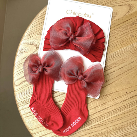 طقم قبعات وجوارب أطفال ربيعية جديدة بتصميم عصري عالي الجودة مناسب للارتداء اليومي