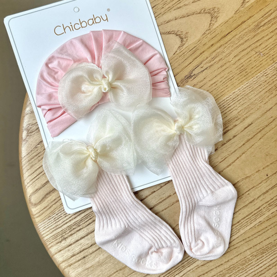 طقم قبعات وجوارب أطفال ربيعية جديدة بتصميم عصري عالي الجودة مناسب للارتداء اليومي