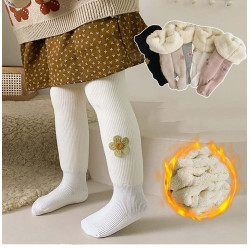  Thick Warm Socks Winter Fuzzy Fluffy Cotton Tight Solid Color Thermal Baby Girl Kids Pantyhose