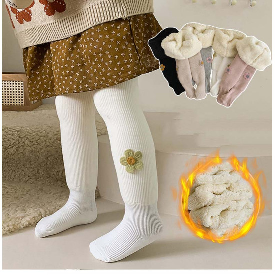 Thick Warm Socks Winter Fuzzy Fluffy Cotton Tight Solid Color Thermal Baby Girl Kids Pantyhose