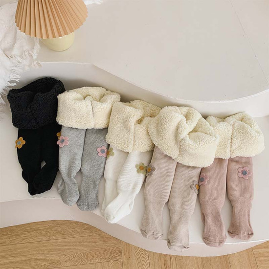 Thick Warm Socks Winter Fuzzy Fluffy Cotton Tight Solid Color Thermal Baby Girl Kids Pantyhose