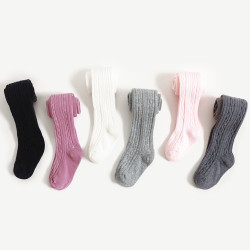 Cotton Cute Girl Stockings Tights Pantyhose Design Ribbed Knit Kids Children Baby Tights