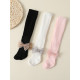 Custom Spring Summer Baby Pantyhose with Three Bows for Girls Simple Deodorant Wicking Tights