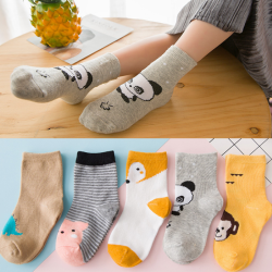 Gril 5 Pair Gift Box Toddler Cartoon 3D Anti Slip Kids Baby Gift Socks