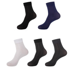  10 Pairs Gift Box Set Summer Thin Socks Ice Silk Sheer Business Dress Socks for Men