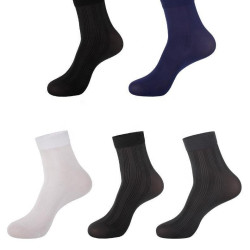  10 Pairs Gift Box Set Summer Thin Socks Ice Silk Sheer Business Dress Socks for Men
