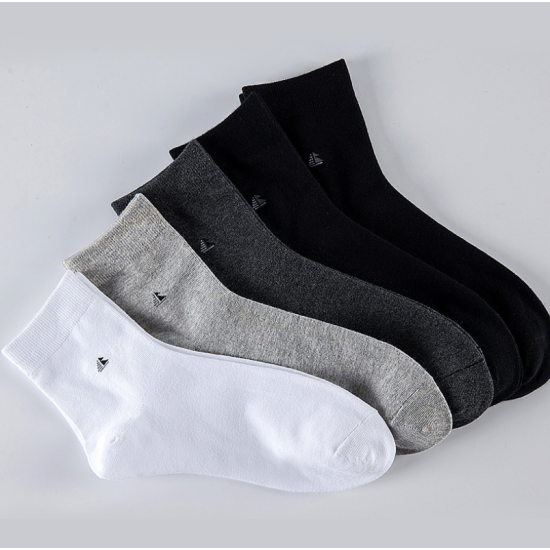 Custom Men Dress Solid Color Tube 5 Pairs Boxed Sweat-absorbent Deodorant Business Socks