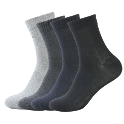 اثنا عشر زوجًا في العبوة جوارب قطنية بلون موحد تسمح بمرور الهواء تمتص العرق للرجال قصيرة