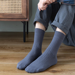 جوارب رجالية جديدة بتصميم سادة بلون أبيض وأسود قطني مناسبة للعمل