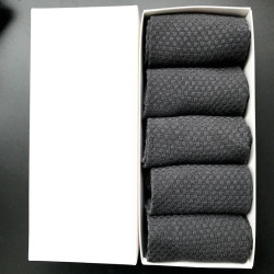 5 أزواج من جوارب الخيزران المضادة للبكتيريا، جوارب سوداء أنيقة من ألياف الخيزران مع علبة طقم رجالي