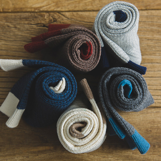 Men's Business Dress Socks High Quality Seamless Combed Cotton Comfortable Plaid Pattern Crew High Logo Cuff for Autumn